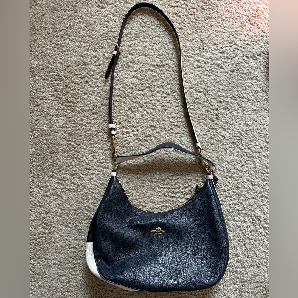 COACH Pebble Leather Harley East West Hobo Hand Bag Purse